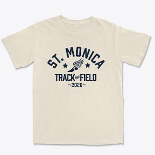 Saint Monica School Track and Field Premium Heavyweight T-shirt