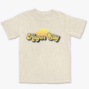 Hager City Wisconsin Sublime Sunset Premium Heavyweight T-shirt