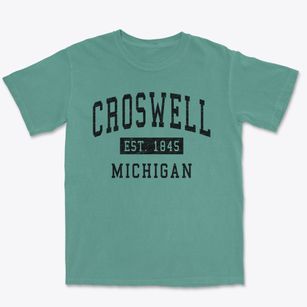 Croswell Michigan Classic Established Premium Heavyweight T-shirt