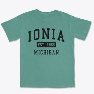 Ionia Michigan Classic Established Premium Heavyweight T-shirt