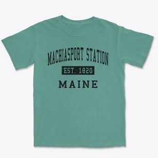 Machiasport Station Maine Classic Established Premium Heavyweight T-shirt