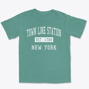 Town Line Station New York Classic Established Premium Heavyweight T-shirt