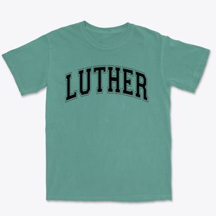 Luther Memorial School Varsity Arch Premium Heavyweight T-shirt