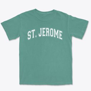 St Jerome Parish Varsity Arch Premium Heavyweight T-shirt