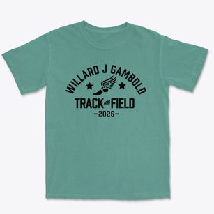 Willard J Gambold Middle School 108 Track and Field Premium Heavyweight T-shirt