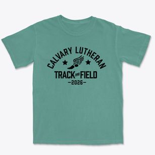 Calvary Lutheran High School Track and Field Premium Heavyweight T-shirt