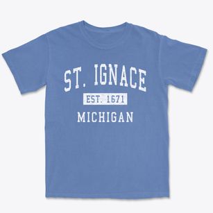 St. Ignace Michigan Classic Established Premium Heavyweight T-shirt
