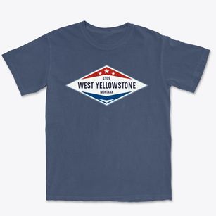 West Yellowstone Montana Diamond Star Premium Heavyweight T-shirt