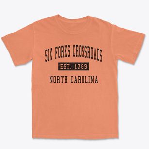 Six Forks Crossroads North Carolina Classic Established Premium Heavyweight T-shirt