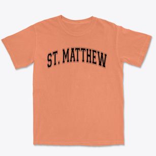 Saint Matthew Lutheran School Varsity Arch Premium Heavyweight T-shirt