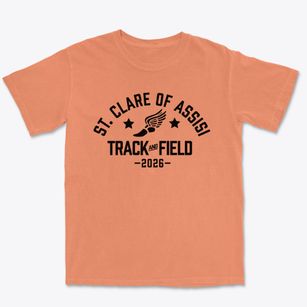 Saint Clare Of Assisi School Track and Field Premium Heavyweight T-shirt