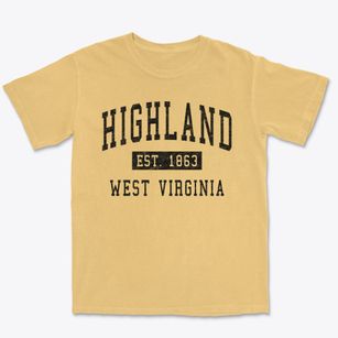 Highland West Virginia Classic Established Premium Heavyweight T-shirt