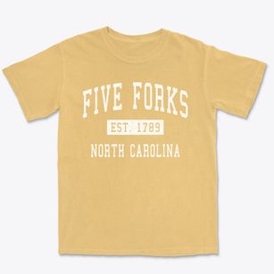 Five Forks North Carolina Classic Established Premium Heavyweight T-shirt
