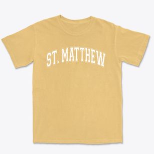 Saint Matthew Lutheran School Varsity Arch Premium Heavyweight T-shirt