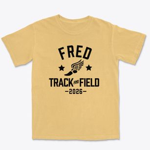 Fred Miller Camp School Track and Field Premium Heavyweight T-shirt