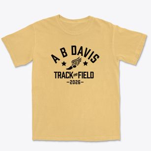A B Davis Middle School Track and Field Premium Heavyweight T-shirt