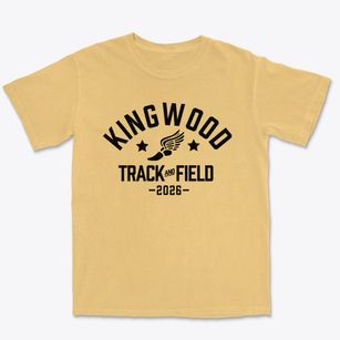 Kingwood Christian Academy Track and Field Premium Heavyweight T-shirt
