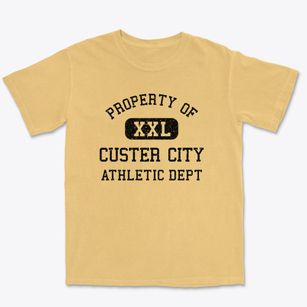 Custer City Oklahoma Athletic Dept Premium Heavyweight T-shirt