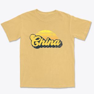 China Maine Sublime Sunset Premium Heavyweight T-shirt