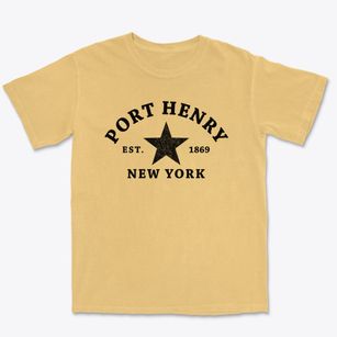 Port Henry New York Star Premium Heavyweight T-shirt