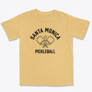 Santa Monica California Pickleball Premium Heavyweight T-shirt