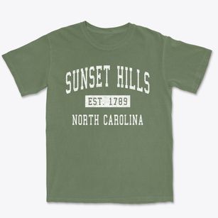 Sunset Hills North Carolina Classic Established Premium Heavyweight T-shirt