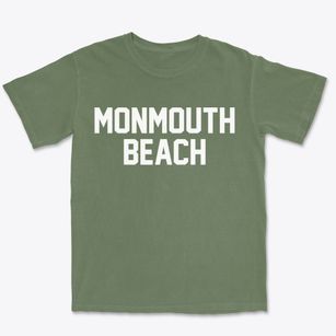Monmouth Beach New Jersey Classic Block Premium Heavyweight T-shirt