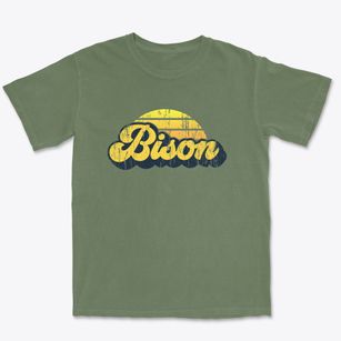 Bison South Dakota Sublime Sunset Premium Heavyweight T-shirt
