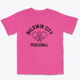 Baldwin City Kansas Pickleball Premium Heavyweight T-shirt