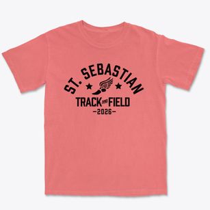 Saint Sebastian School Track and Field Premium Heavyweight T-shirt