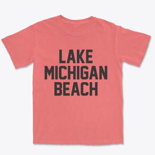 Lake Michigan Beach Michigan Classic Block Premium Heavyweight T-shirt