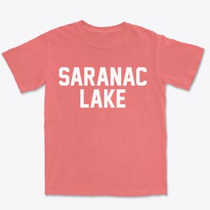 Saranac Lake New York Classic Block Premium Heavyweight T-shirt