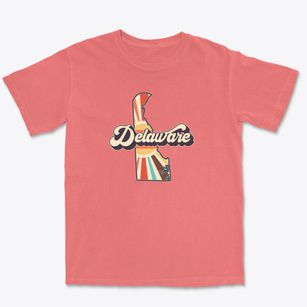  Delaware Retro Art Premium Heavyweight T-shirt