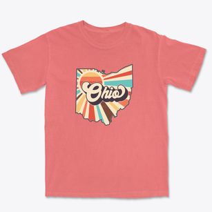  Ohio Retro Art Premium Heavyweight T-shirt