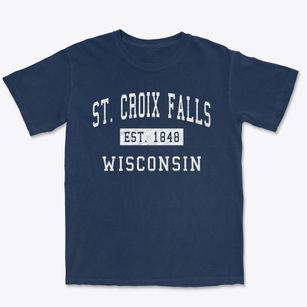 St. Croix Falls Wisconsin Classic Established Premium Heavyweight T-shirt