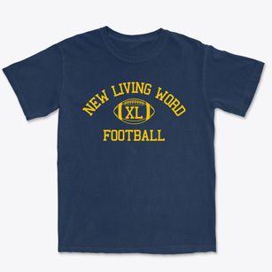 New Living Word School Classic Football Premium Heavyweight T-shirt
