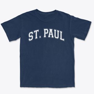 St Paul Lutheran High School Varsity Arch Premium Heavyweight T-shirt