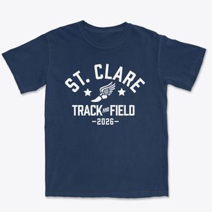 Saint Clare Of Assisi School Track and Field Premium Heavyweight T-shirt