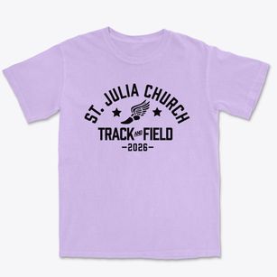 St Julia Church Track and Field Premium Heavyweight T-shirt