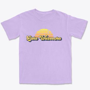 Lake Wazeecha Wisconsin Sublime Sunset Premium Heavyweight T-shirt