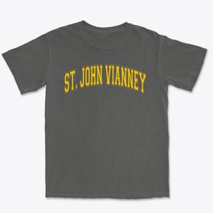 Saint John Vianney Catholic School Varsity Arch Premium Heavyweight T-shirt