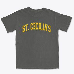 Saint Cecilia's Cathedral Elementary Varsity Arch Premium Heavyweight T-shirt