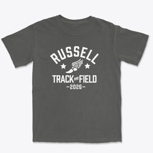 Russell High School Track and Field Premium Heavyweight T-shirt