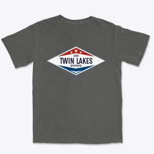 Twin Lakes Wisconsin Diamond Star Premium Heavyweight T-shirt
