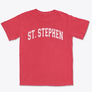 St. Stephen The Martyr Catholic Church Varsity Arch Premium Heavyweight T-shirt