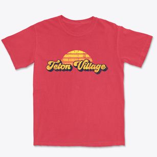 Teton Village Wyoming Sublime Sunset Premium Heavyweight T-shirt