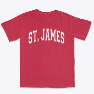 Saint James Junior High School Varsity Arch Premium Heavyweight T-shirt