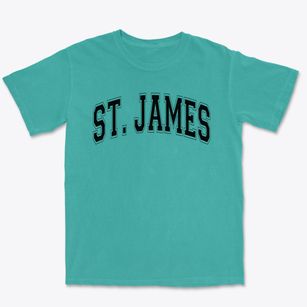 Saint James Catholic School Varsity Arch Premium Heavyweight T-shirt