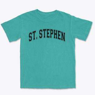 St Stephen The King Parish Varsity Arch Premium Heavyweight T-shirt