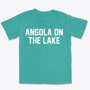 Angola On The Lake New York Classic Block Premium Heavyweight T-shirt